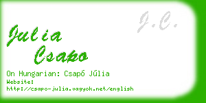 julia csapo business card